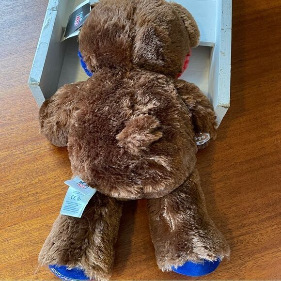 NWT Build A Bear NFL New York Giants Plush Bear Brown Red Blue - Picture 6 of 14